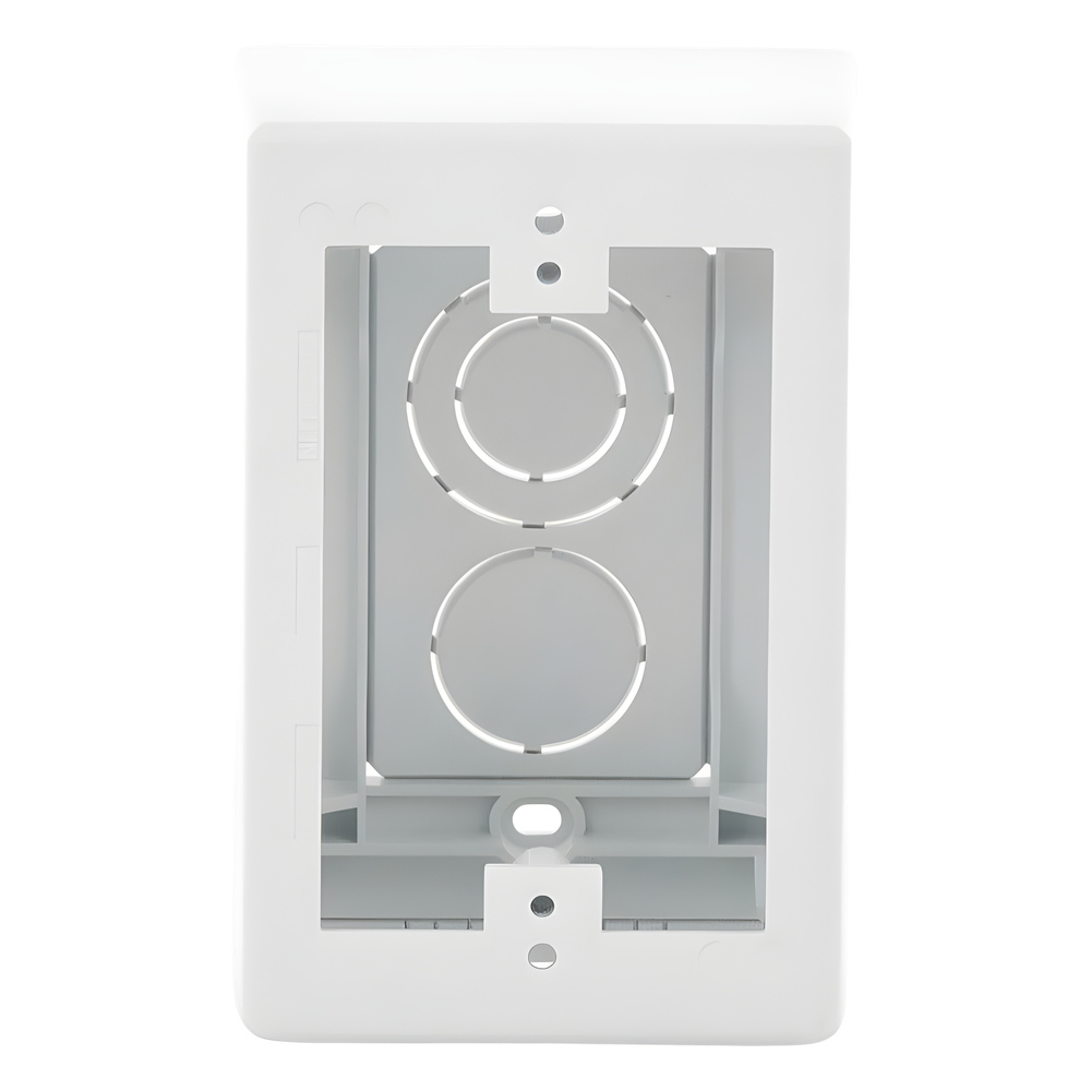 Caja de Pared Superficial, Uso Universal con Placas de Pared, con Cinta Adhesiva, Color Blanco