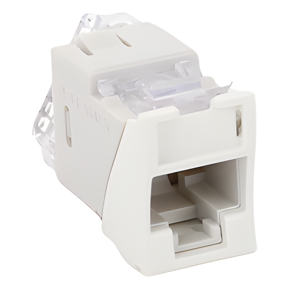 Jack Ultramax Cat6, UTP, Montaje Híbrido en Placa de Pared (Plano y Angulado), Color Blanco, Punch Down