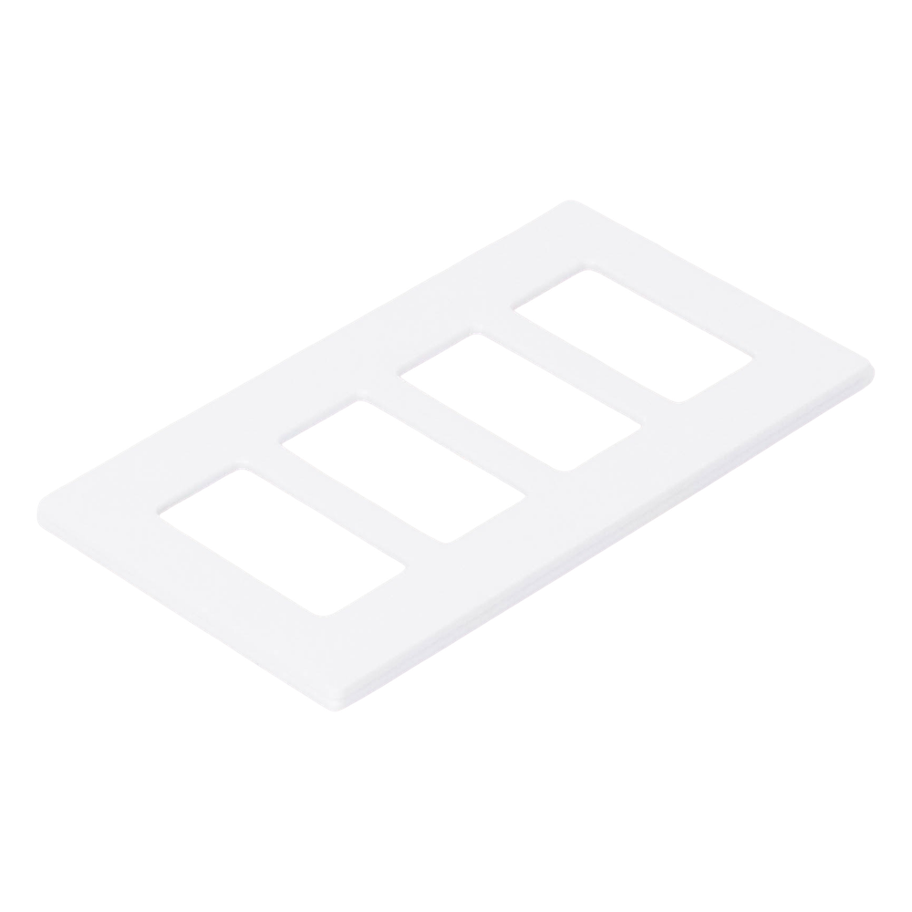 Placa de pared Claro de 4 espacios, acabado brillante color blanco, sin tornillos visibles, para atenuadores, apagadores y controles Pico de Lutron