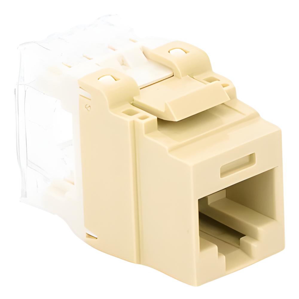 Conector Jack Estilo 110 (de Impacto), Tipo Keystone, Categoría 5e, de 8 Posiciones y 8 Cables, Color Marfil