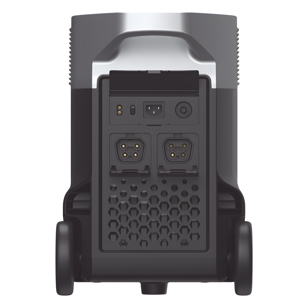 Estación de Energía Portátil DELTA PRO 3600Wh Litio LFP / 5 AC 3600W (7200W Pico) / 2 USB-C 200W / Capacidad para Aumentar Respaldo / Cargador de Coche 10A a 12.6V / Conectividad WiFi y Bluetooth (App) / Carga Solar 1600W Max.