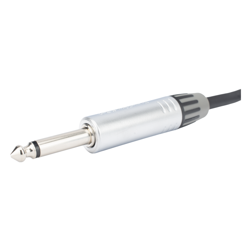 Cable de Audio | Plug 1/4 in a Plug 1/4 in Mono | Carcasa Cromada | Conectores Seetronic | Ideal para Instrumentos | Longitud 3m