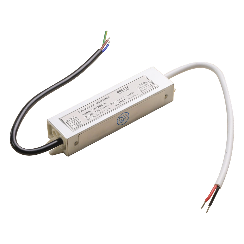 Fuente 12 V | 3 Amperes | Waterproof | Intemperie grado IP67