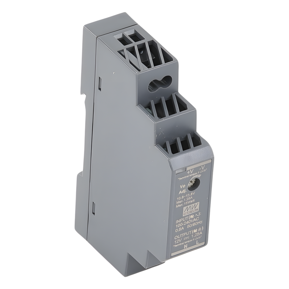 Fuente de Poder Industrial Ultra Delgada Riel Din 12Vcc, 15W