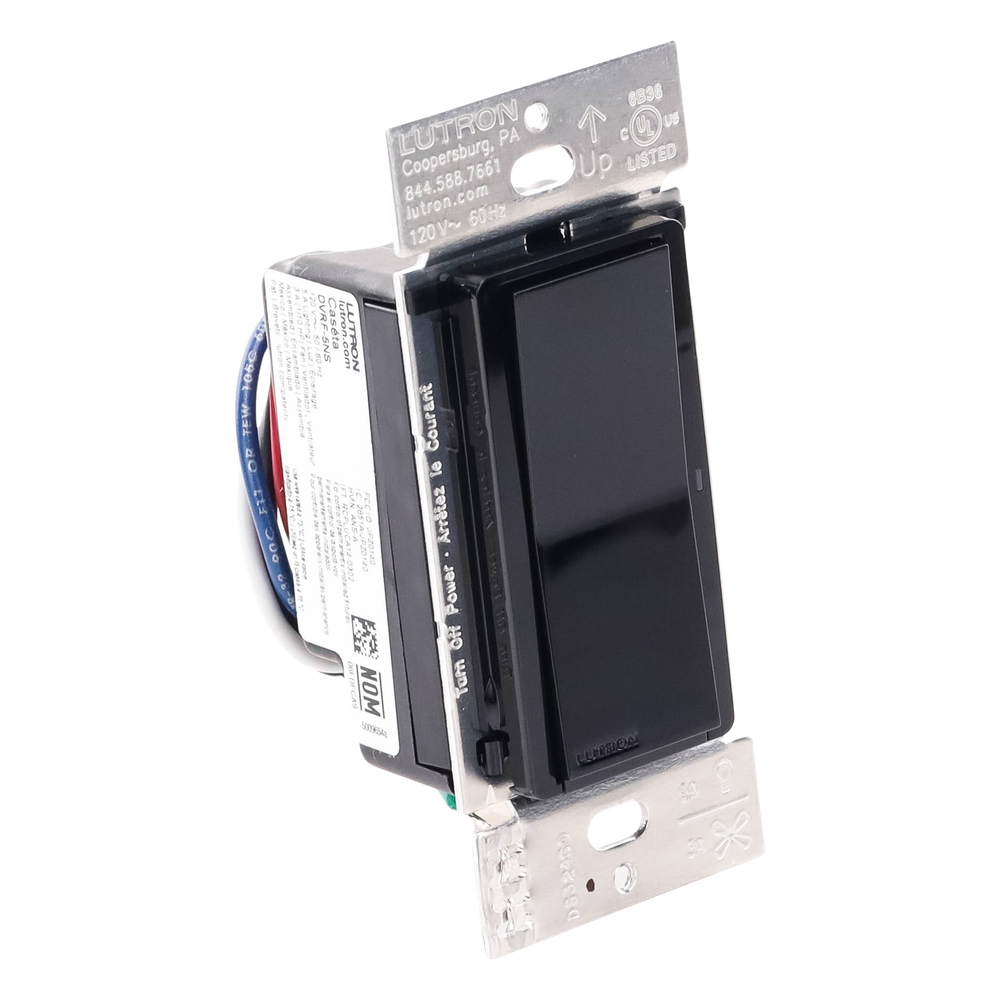 Interruptor de pared inteligente Claro on/off, 120 V con neutro, 5 A en LED y 600 W incandescente, funciona con control Pico y Smart Hub Caseta Wireless, color negro