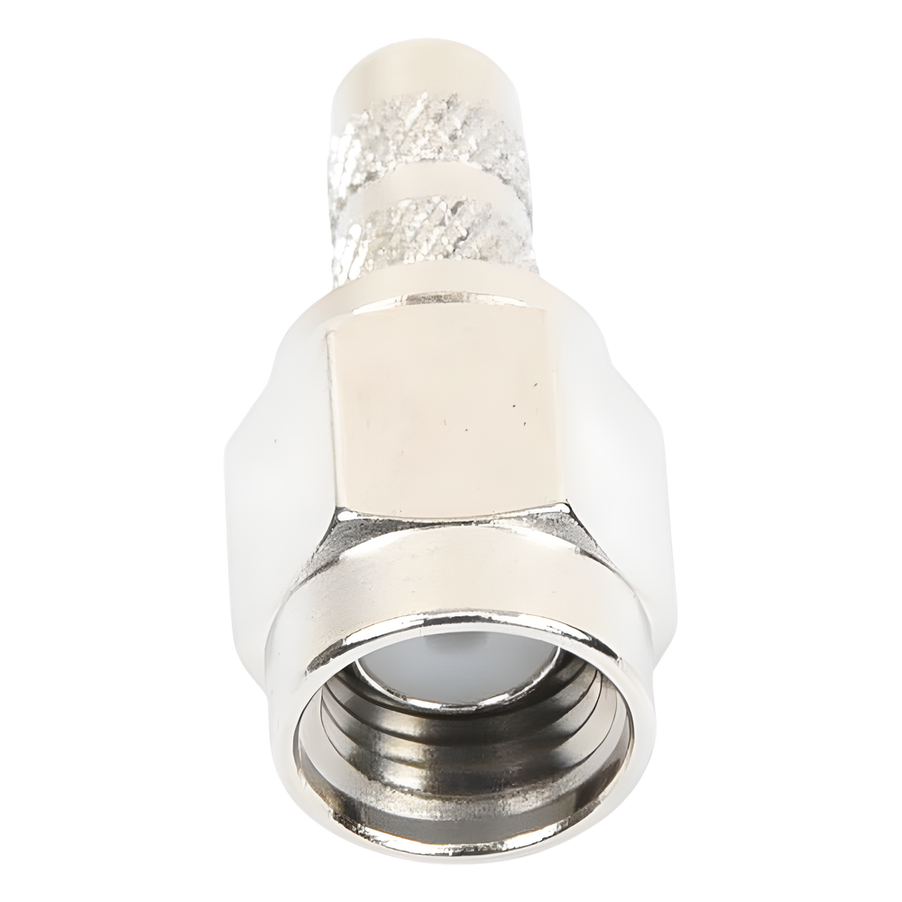 Conector SMA Macho de anillo plegable para cable RG-58/U, Niquel / Oro / Teflón.
