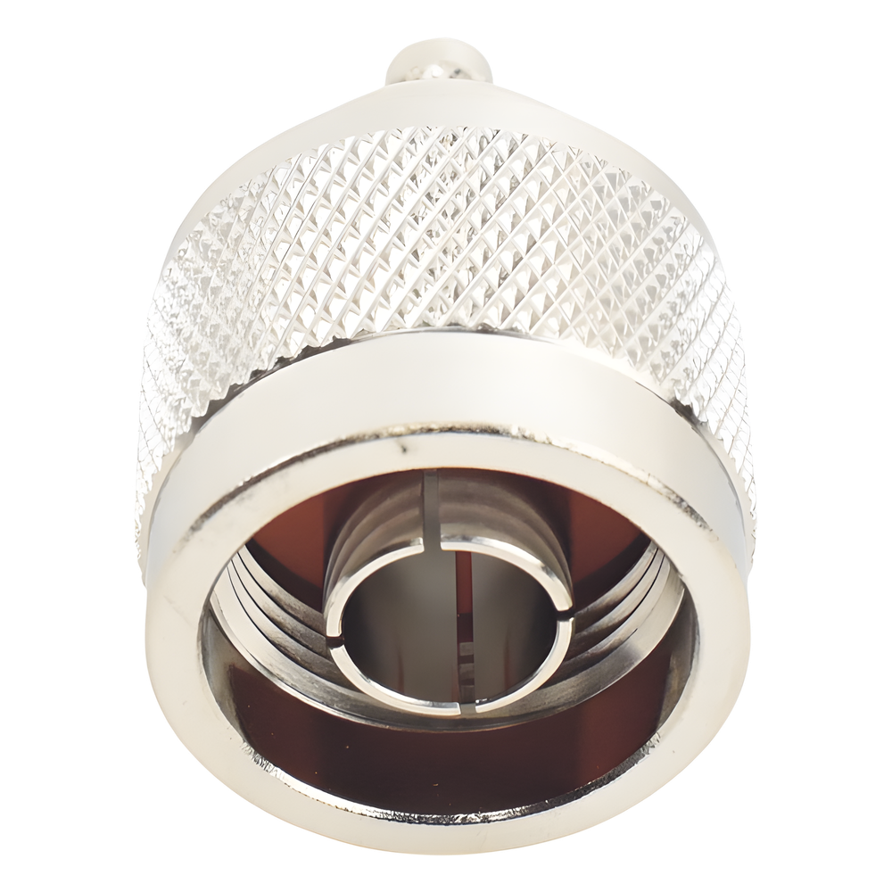 Conector N Macho Inverso de Anillo Plegable para cables RG-58/U, RG-142/U.