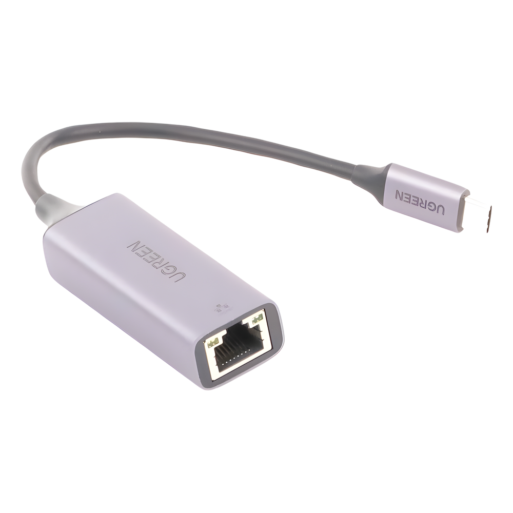 Adaptador de Red USB-C 3.1 (5 Gbps) a RJ45 | Thunderbolt 3 | Admite 10/100/1000 Mbps |  Chip Inteligente | Amplia Compatibilidad | Caja de Aluminio | Longitud del cable 10 cm.
