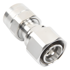 Adaptador en Línea de Conector 4.3-10 Macho a N Macho, Bronce Blanco/ Plata/ Teflón.