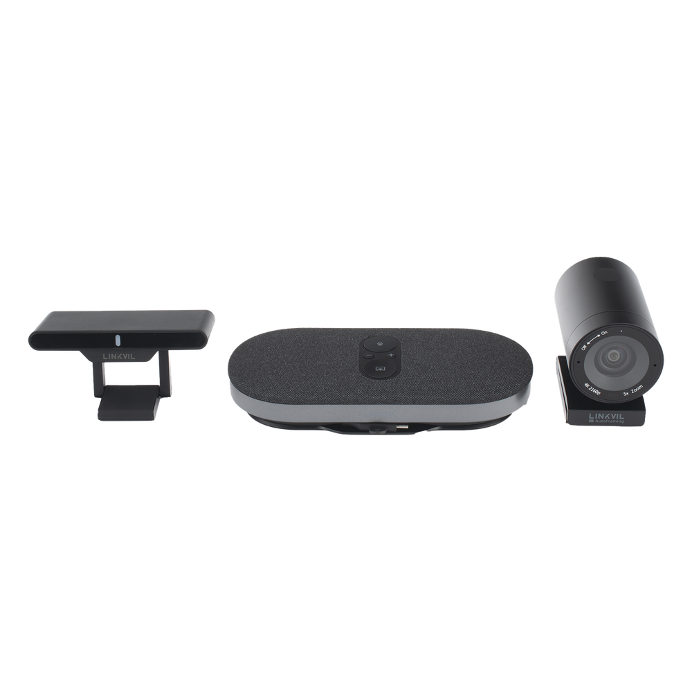 Sistema Videoconferencia 4K Todo en Uno / Cámara 8MP + Altavoz 3W / Micrófono 8 Filas / USB Type-C BYOD / Transmisión Inalámbrica 4K / Salas hasta 32 m² (344 ft²)