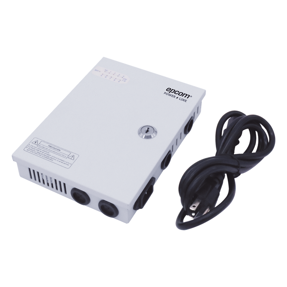 Fuente |  11-15 V |  9 canales | 16 A |  Compatible con cámaras 4K | Alta tecnología en seguridad | Doble ventilador | Hasta 1.8 Amperes por Salida | Filtro de ruido por canal | Diseño de alta gama.