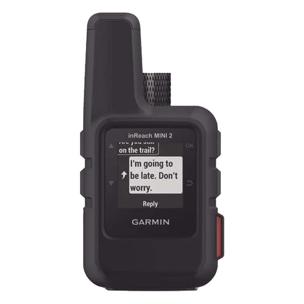 GPS portátil inReach® Mini 2 / Pantalla Monocroma Transflectiva 23 x 23 mm / Resolución 176 x 176 píxeles / Batería Recargable de Iones de Litio / Autonomía Hasta 14 Días / Resistencia al Agua IPX7 / Conectivi