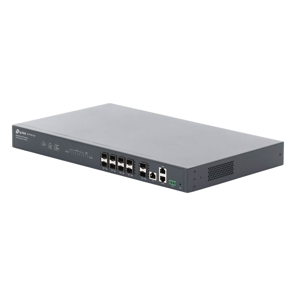 Deltra Stream - OLT de 8 Puertos GPON  / Conexión Hasta 1,024 ONUs / 1 Puerto Gigabit RJ45 Uplink / 2 Puertos SFP+ 10GbE Uplink / Fuentes Redundantes AC-AC (incluidas) /  Administración desde la Nube Sin Costo (DPMS)