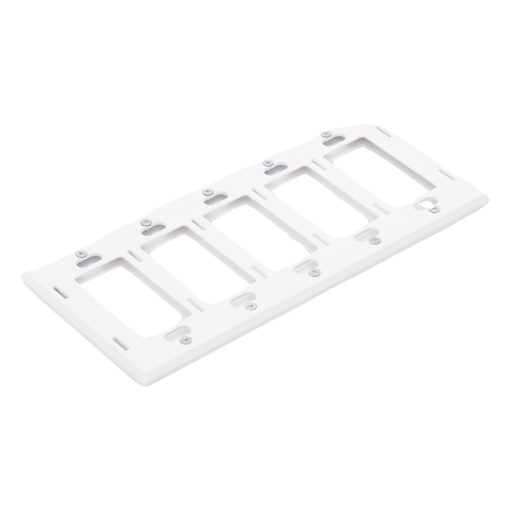 Placa de pared Claro de 5 espacios sin tornillos visibles, color blanco brillante, para atenuadores, apagadores y controles Pico Lutron
