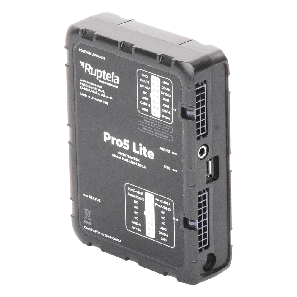 Localizador y Rastreador Vehicular GPS Avanzado / LTE Cat1 (4G) y GSM 2G / Lectura de Computadora de Viaje en Vehículos Compatibles / Monitoreo de Audio, Temperatura y Combustible / Bluetooth BLE 5.0 / SIM Nano / Detección de Jammer con Paro de Motor /