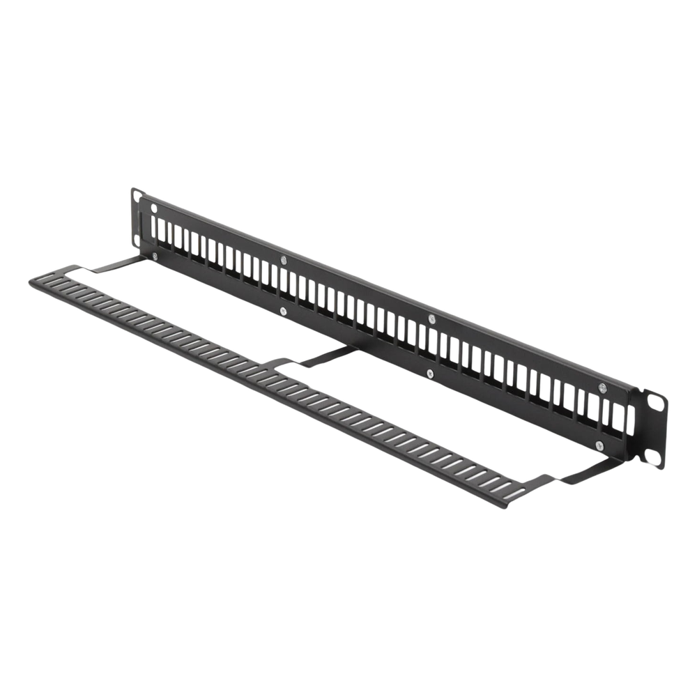 Patch Panel Modular sin Blindaje de 24 Puertos, 1U, con Barra para Organizar Cable
