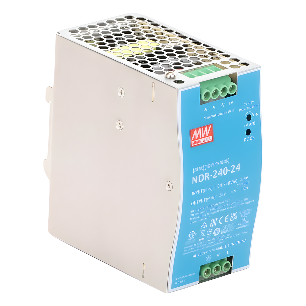 Fuente de poder industrial para riel DIN / 240W / 24Vcc / 10A / Entrada: 90-264Vca
