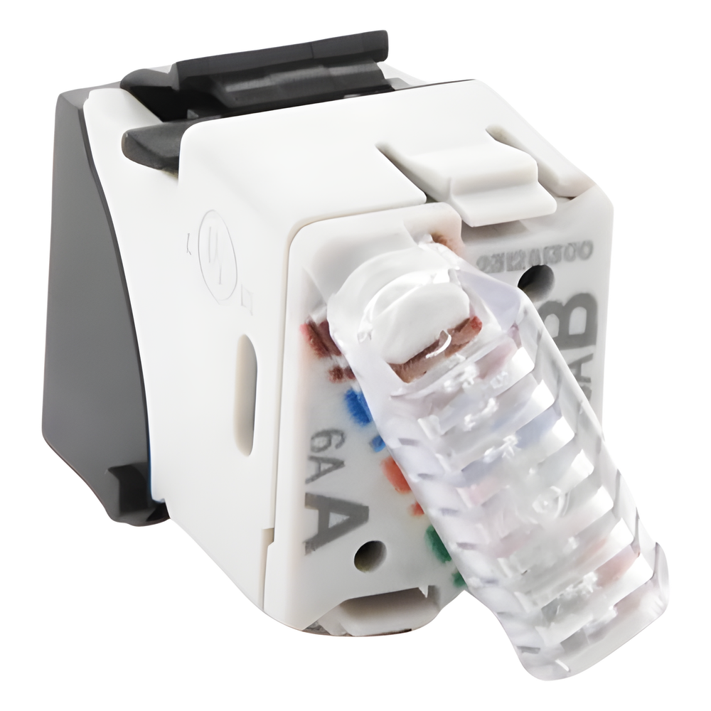 Jack Ultramax Cat6a, Utp, Tipo Keystone, Color Negro, Punch Down