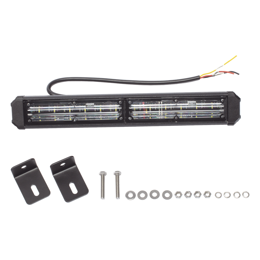 Barra de Luz de Advertencia, 2 Modulos de 6 LED, 11 Pulgadas Rojo / Azul