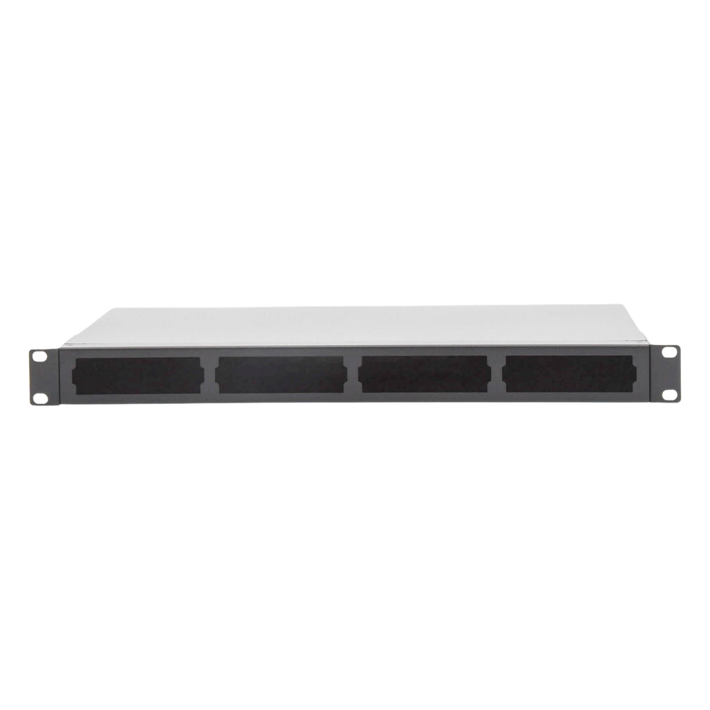 Distribuidor de Fibra Óptica Vacío 19 Pulgadas, Acepta 4 Placas Acopladoras de Linkedpro, Hasta 24 Fibras, 1UR, Incluye Charola de Empalme