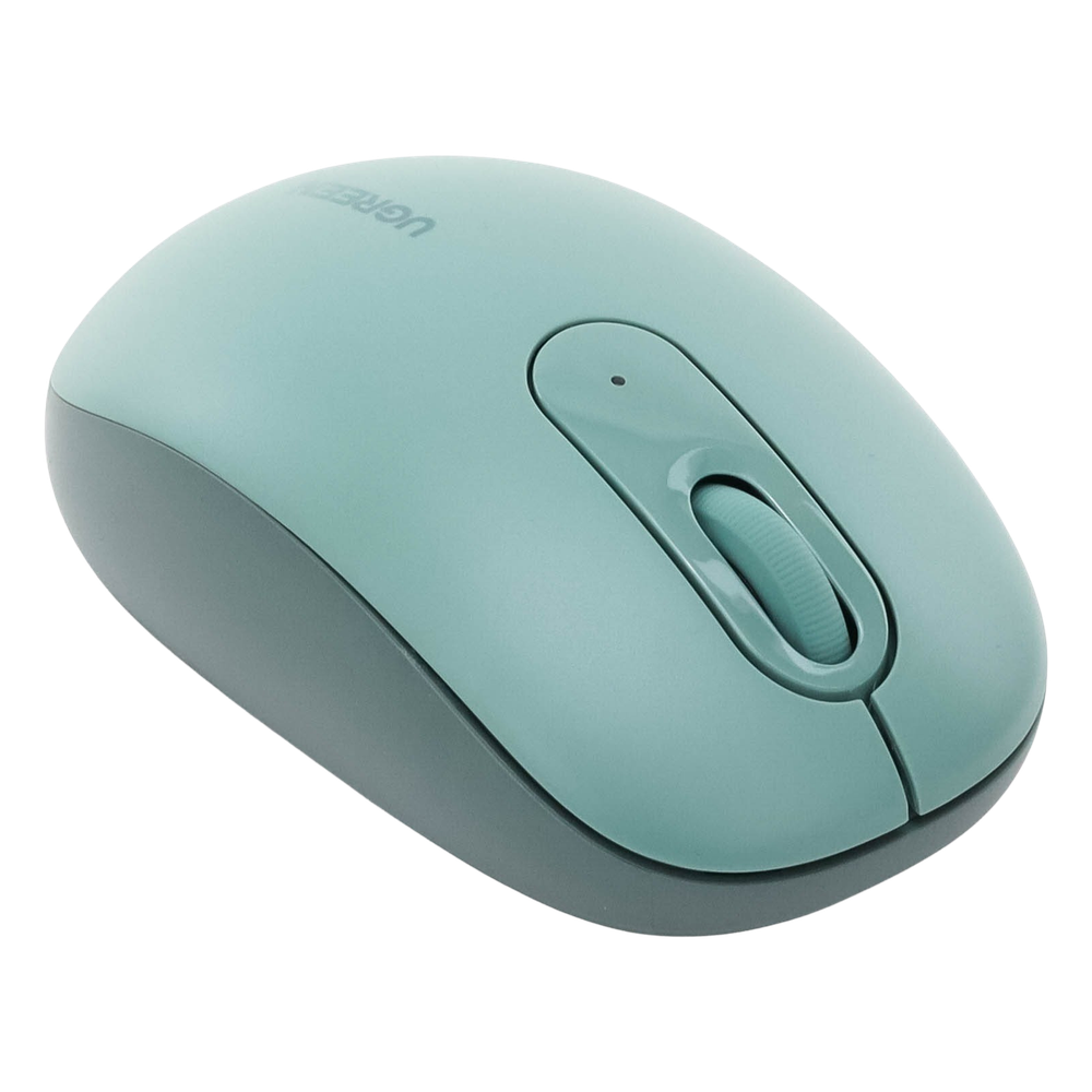 Mouse Inalámbrico 2.4G 800/1200/1600/2400 DPI | Función de 3 botones | Alcance 10m | Silencioso |  Ergonómico | Anti-caída y Anti-interferencias | Batería Alcalina AA incluida  | Color Green.