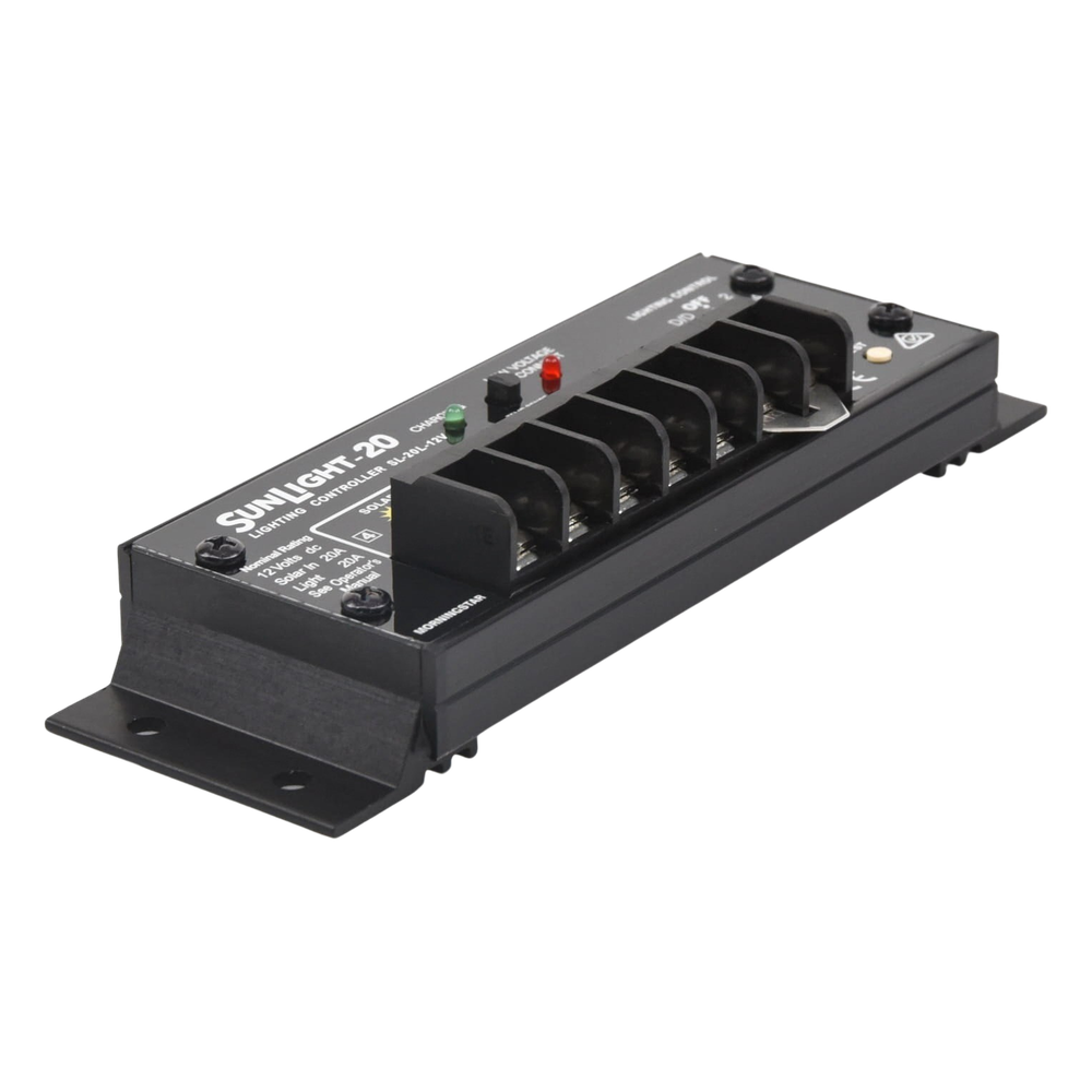 Controlador Solar para Iluminación de Luz Mercurial, Estaciones de Autobús y Señalamientos 20 A, 12 Vcc.