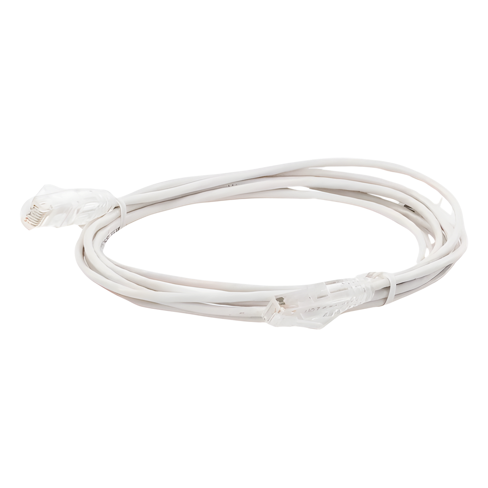 Cable de Parcheo Slim UTP Cat6 - 3 Metros (9.84 Pies) Blanco Diámetro Reducido (28 AWG)