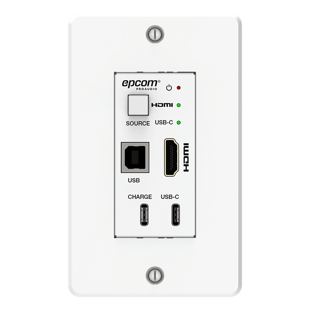 Kit Extensor HDBaseT | 4K@60Hz | 100m Cat6/6a/7 | Placa de Pared USB-C/HDMI | KVM y PoE