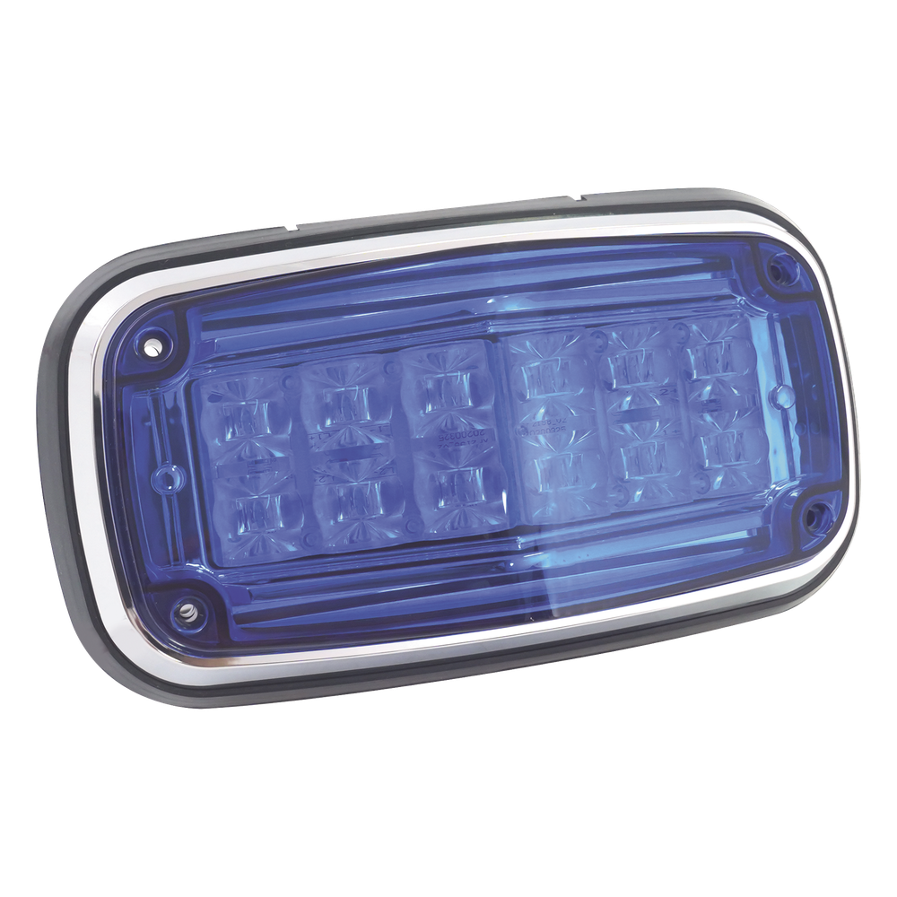 Luz de advertencia 8 X 4", Color Azul, IP67, SAE, Ideal para Ambulancias
