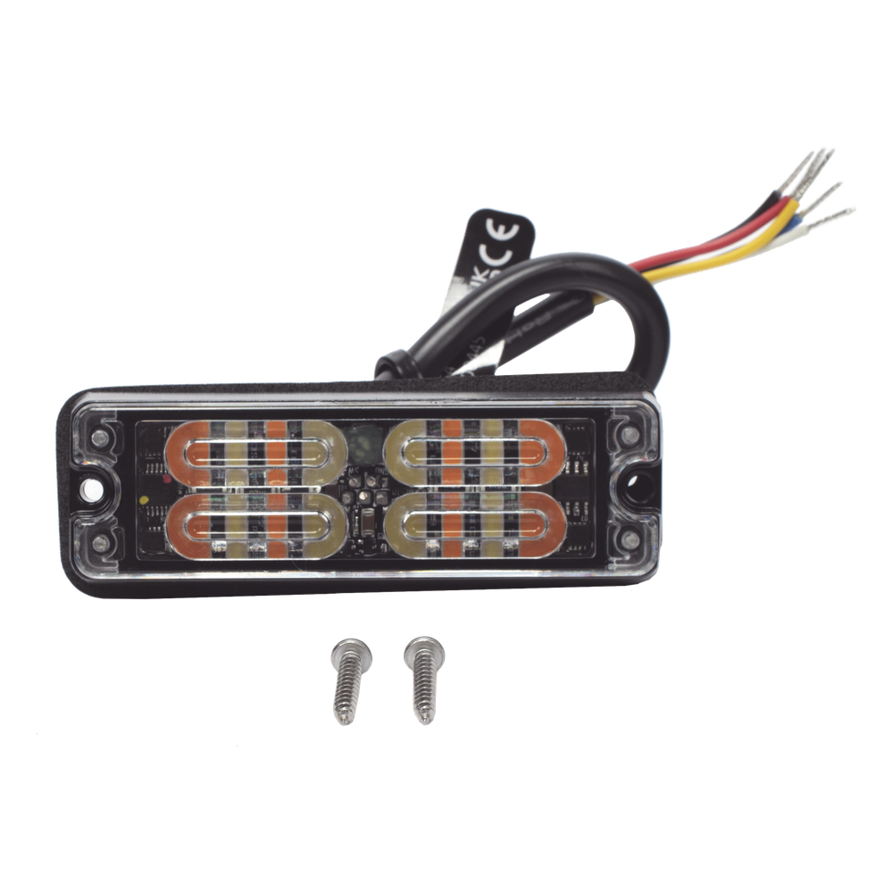 Luz Auxiliar de 16 LED, Ambar/Blanco, Lente Transparente