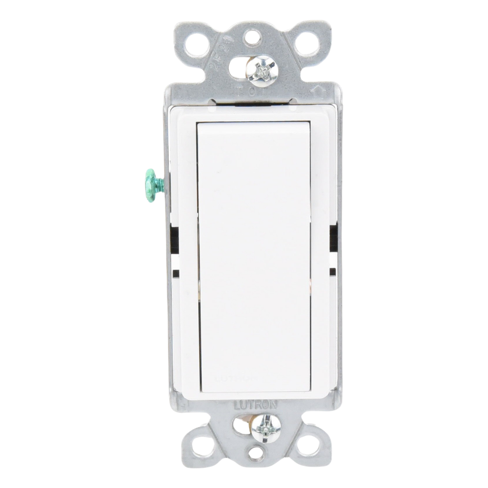 Apagador de pared Claro de 3 vías tipo paleta, 15 A, 120/277 V, para cargas generales de iluminación y motores, color blanco brillante