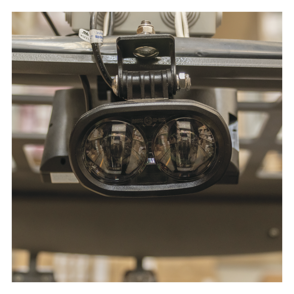 Luz LED de advertencia peatonal de punto azul para montacargas y vehiculos