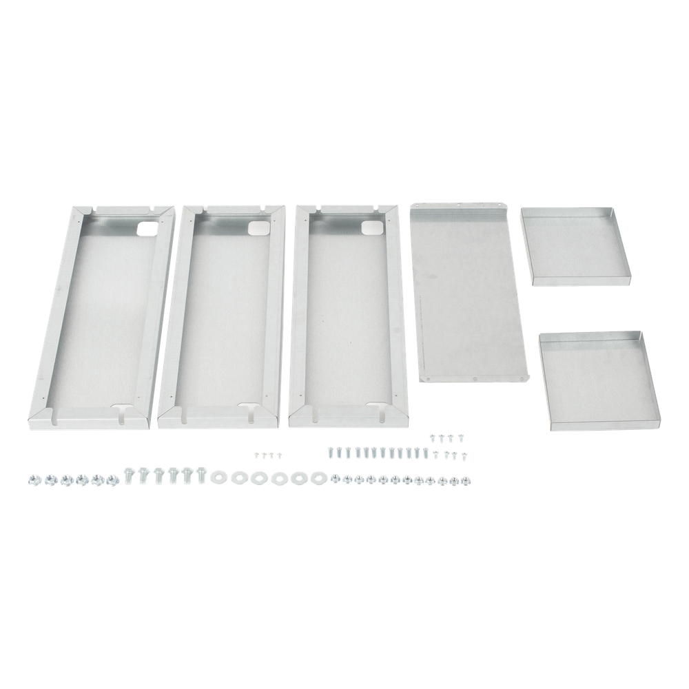 Gabinete para instalación de 4 Baterías , Fabricado en Lámina Galvanizada, Accesorios para poste (No incluidos)