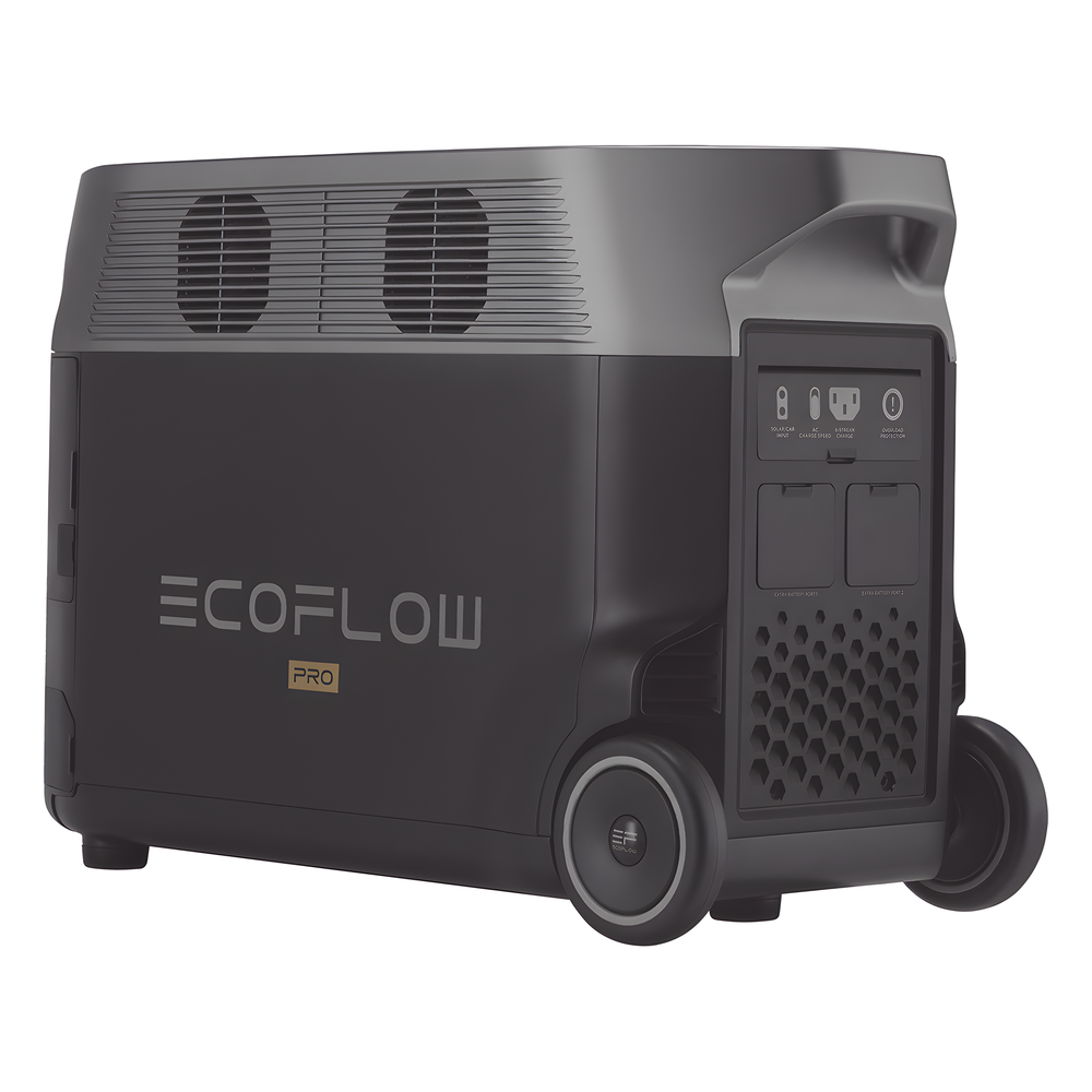 Estación de Energía Portátil DELTA PRO 3600Wh Litio LFP / 5 AC 3600W (7200W Pico) / 2 USB-C 200W / Capacidad para Aumentar Respaldo / Cargador de Coche 10A a 12.6V / Conectividad WiFi y Bluetooth (App) / Carga Solar 1600W Max.