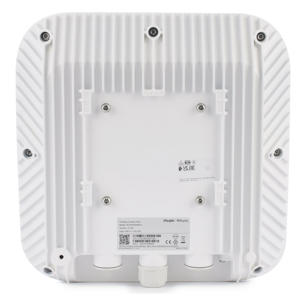 Punto de Acceso Mesh Wi-Fi 6 Industrial para Exterior Sectorial 60°, hasta 5.95 Gbps, MU-MIMO 4x4, Filtros Anti Interferencia y Auto Optimización con IA, puerto eth 2.5G y SFP