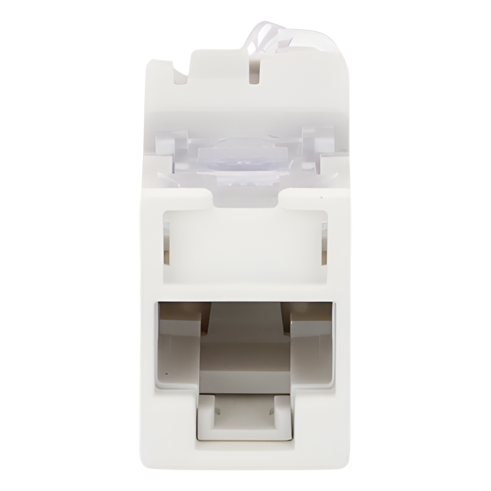 Jack Ultramax Cat6, UTP, Montaje Híbrido en Placa de Pared (Plano y Angulado), Color Blanco, Punch Down