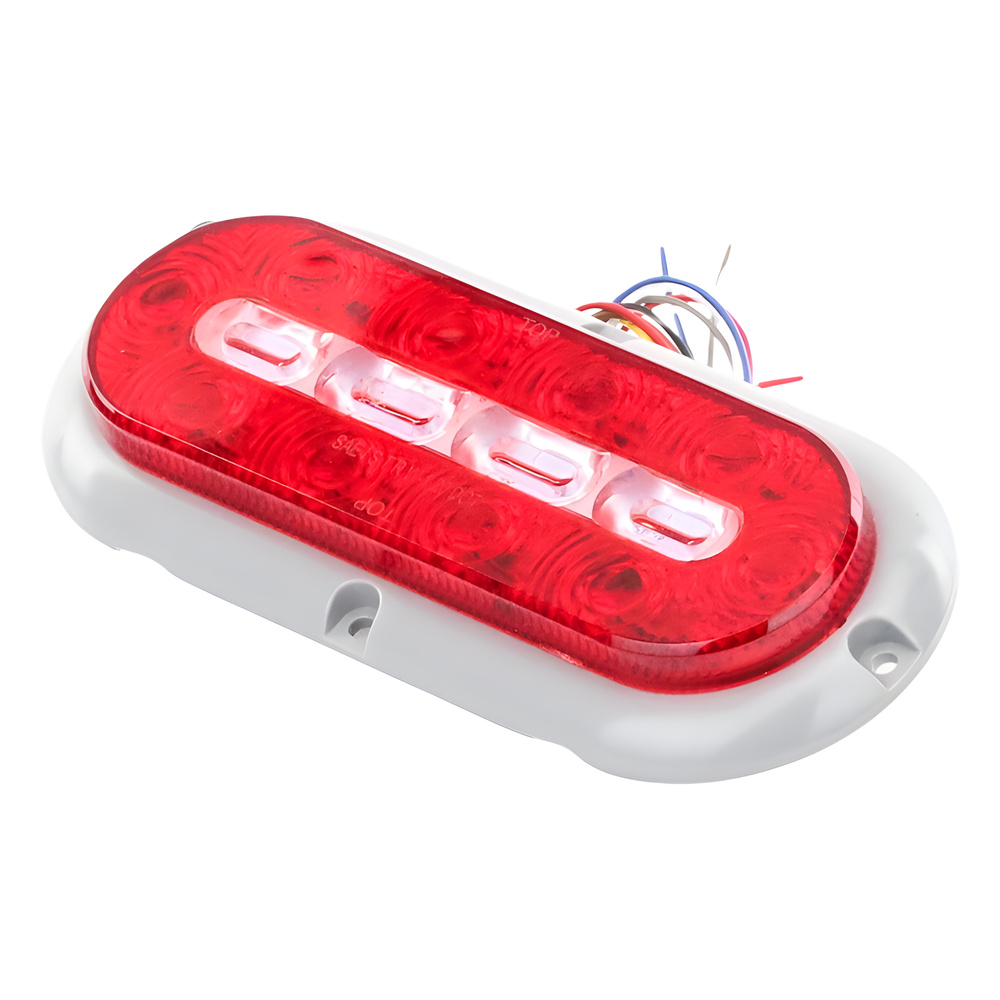 Plafon Ovalado Trasero de 18 LED, Rojo/Blanco/Ambar, 7.5 Pulgadas