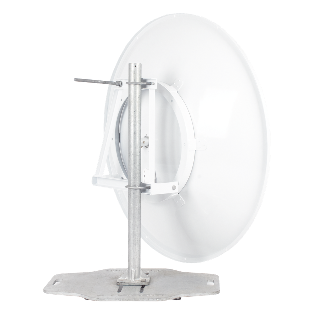 Antena direccional de 4 ft, 5.1 a 7.125 GHz, Ganancia 36 dBi, Conectores RP-SMA Hembra, Polarización doble, incluye montaje para torre o mástil
