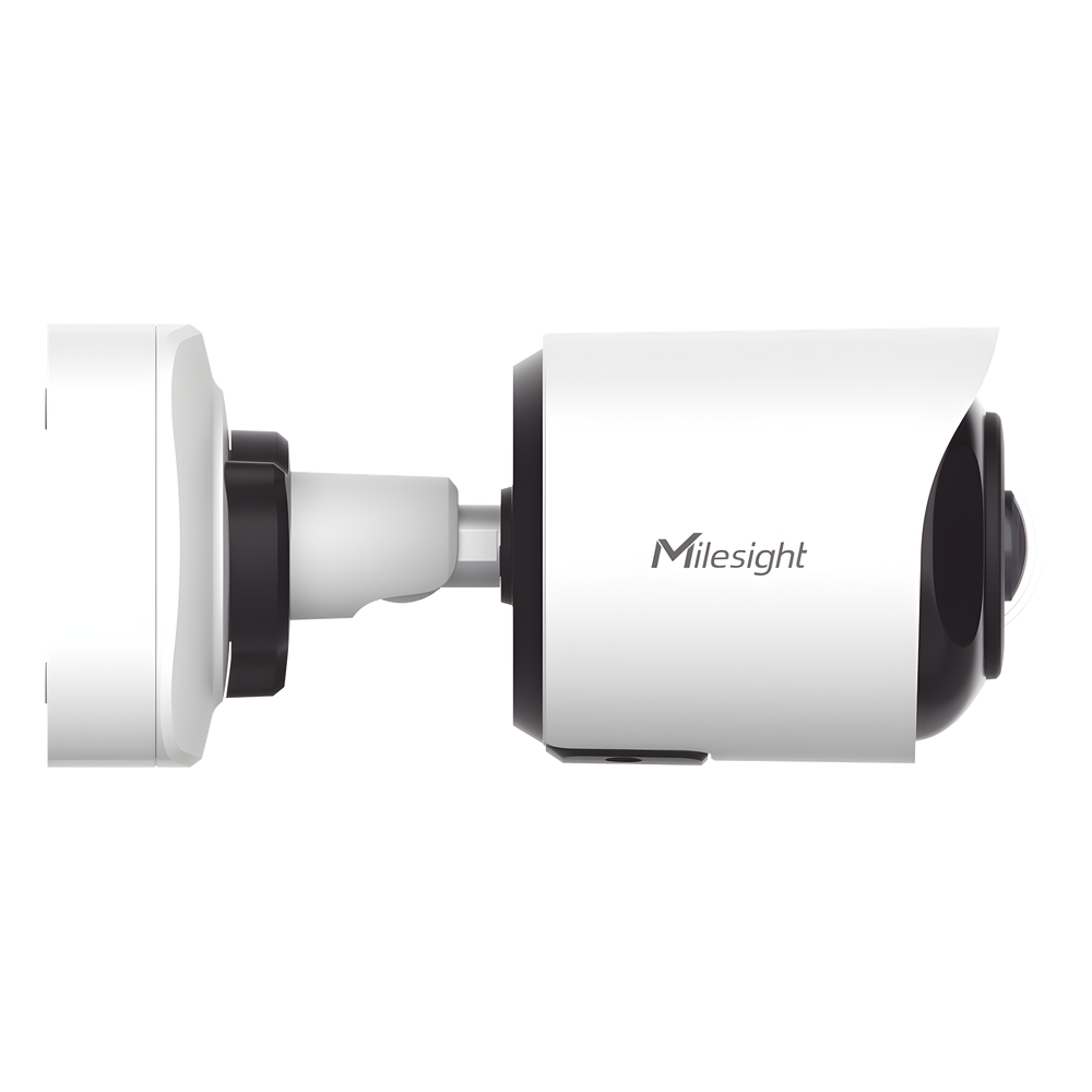 Cámara Bullet de Red Mini Panorámica 180° AI / 4K / Super WDR 120dB / Micrófono Integrado / IP67-IK10 / Soporte PoE / Almacenamiento 1TB / Analítica IA VCA 8 Modos / ONVIF y VMS