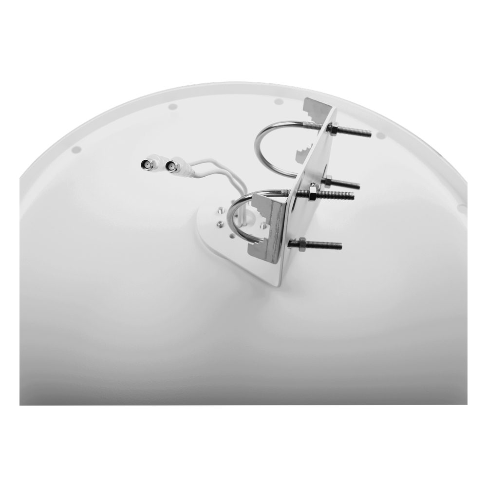 Antena Direccional con Frecuencia Extendida / 4.8 - 6.5 GHz / 28 dBi /  Jumper incluido con conector  SMA-Macho Inverso / Polaridad en 90º y 45º / Montaje incluido para torre o mástil