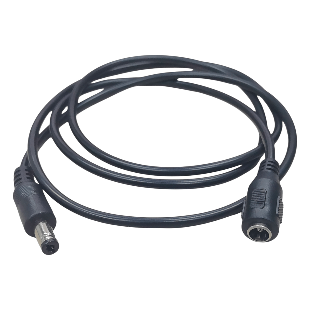 Cable con Conector Macho  ahembra (Pigtail) | Forro negro |  Alimentación para Vcc | Polarizado | Largo 1 metro | Calibre 22AWG.
