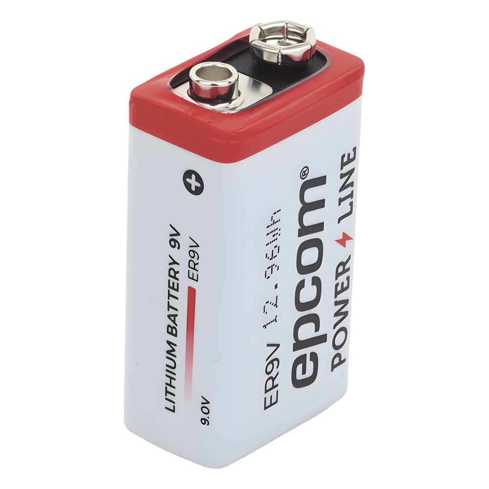 Batería de Litio 9V / 1200 mAh / Cloruro de Tionilo / No Recargable / Operación -60°C a +85°C / Acero Inoxidable