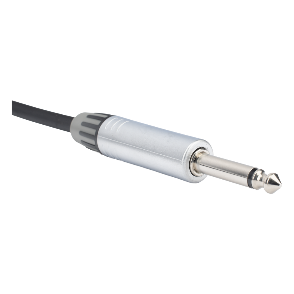 Cable de Audio | Plug 1/4 in a Plug 1/4 in Mono | Carcasa Cromada | Conectores Seetronic | Ideal para Instrumentos | Longitud 3m