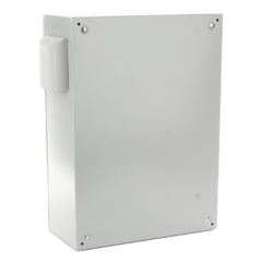Gabinete Ventilado de Acero IP55 Uso en Exterior (400 x 600 x 250 mm) con Placa Trasera Interior Metálica y Compuerta Inferior Atornillable. Incluye Ventilador, Ventilas, filtros, Chapas y Llave T.
