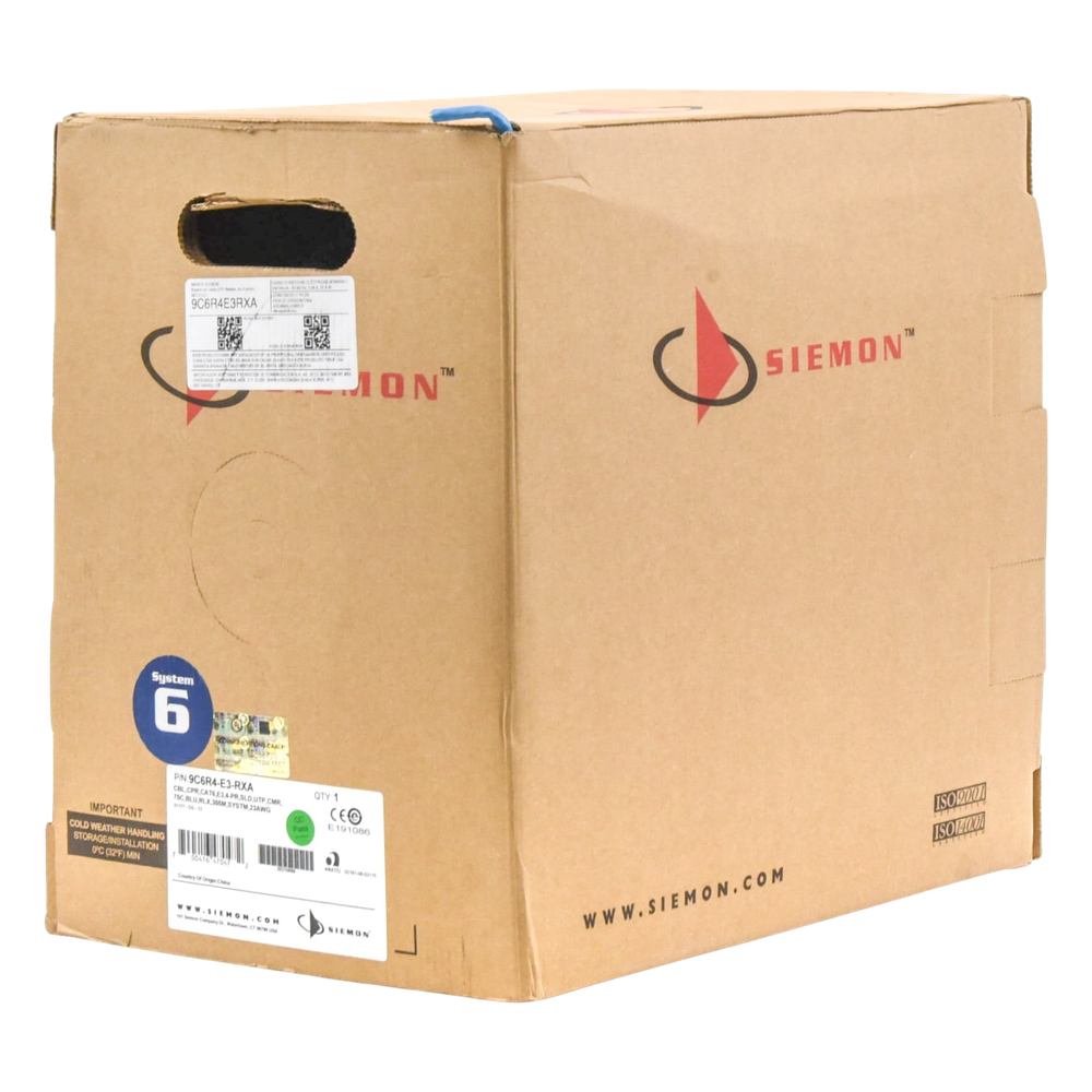 Bobina de Cable UTP Cat6, 23 AWG de 4 Pares, Alto Desempeño, PVC (CMR), 305 Metros (1000 Pies) Reelex (Color: Azul)