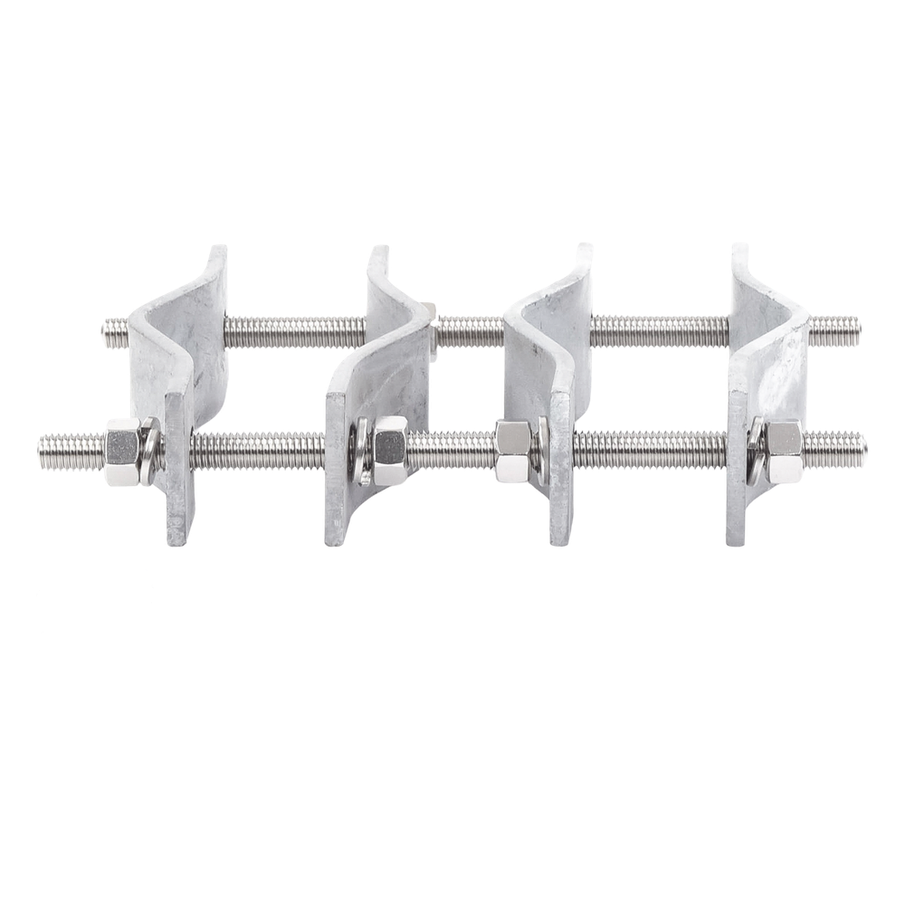 Juego de Dos Abrazaderas Dobles para Mástiles de 3.8 a 8.9 cm, con Separación entre centros de 12 cm.