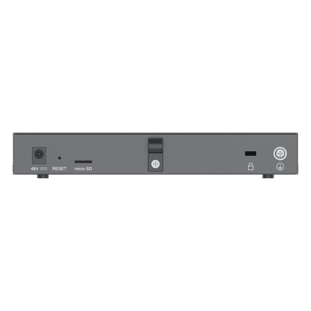4 en 1: Firewall Nueva Generación, Router, IP PBX (24 usuarios / 8 llamadas), Switch Gigabit de 5 Puertos (4 PoE) y 2 Puertos SFP 2.5 Gigabit / Todos los puertos son configurables WAN/LAN, máximo 3 x WAN