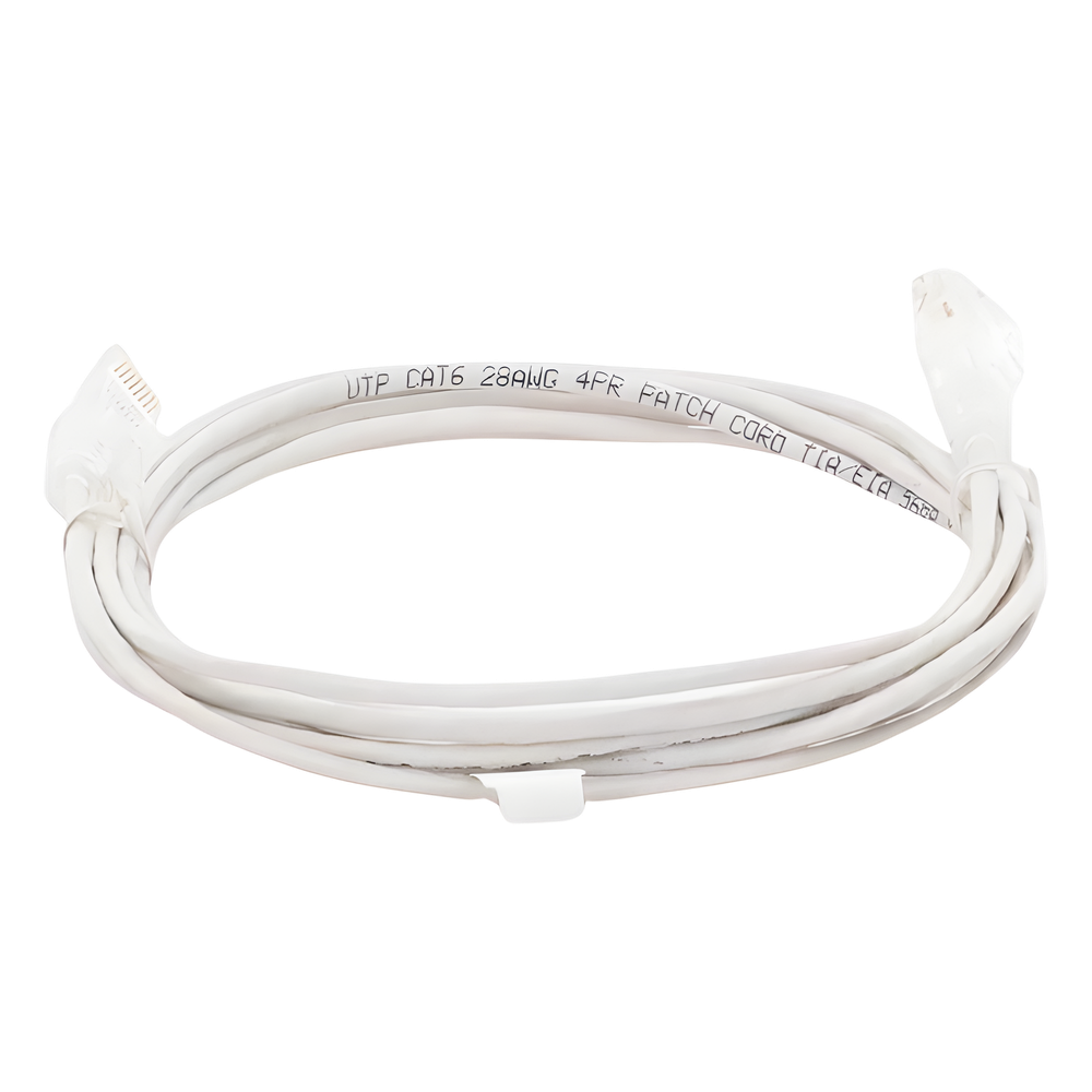 Cable de Parcheo Slim UTP Cat6 - 3 Metros (9.84 Pies) Blanco Diámetro Reducido (28 AWG)