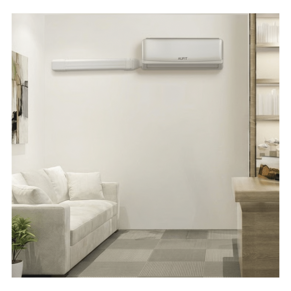 Kit de Canaletas Para la Organización de Tuberías y Cables Eléctricos en Instalaciones de Aire Acondicionado, Uso en Interiores y Exteriores, PVC Rígido, Ideal Para Minisplit, Contenido de Kit (11 Piezas), (3000-00000)