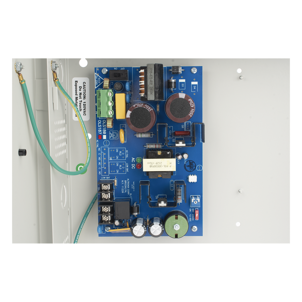 12 o 24 Vcc @ 6 Amp. / fuente de alimentación / 1 salida / capacidad de baterías de respaldo / requieren baterías
